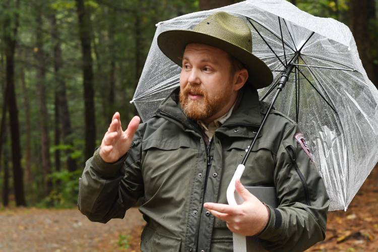 Christian Drake, a Department of Conservation and Recreation park interpreter at the Mohawk Trail State Forest, has a wealth of knowledge about the surrounding woods.
